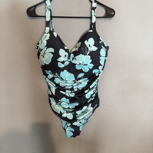 MiracleSuit One piece Swim Suit 14 Multicolor Womens Floral Wireless Lined Cup